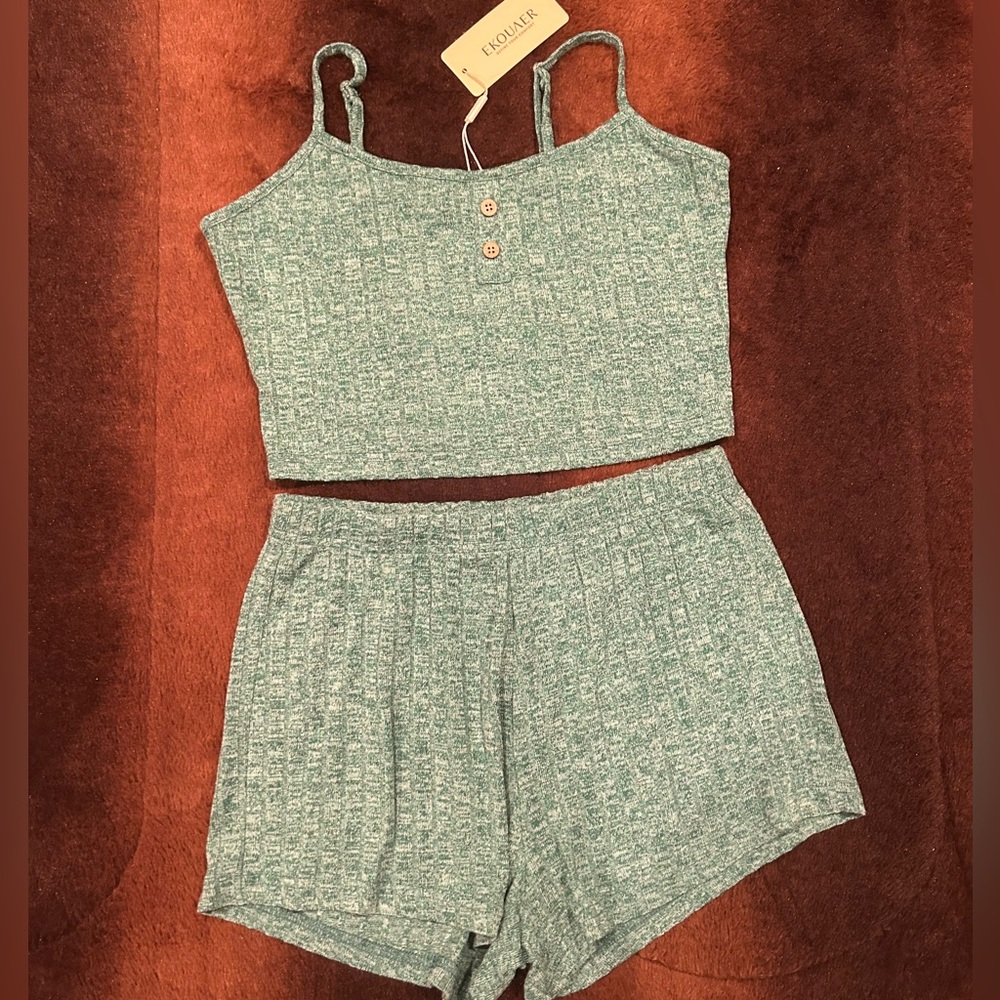 Green tank and shorts set